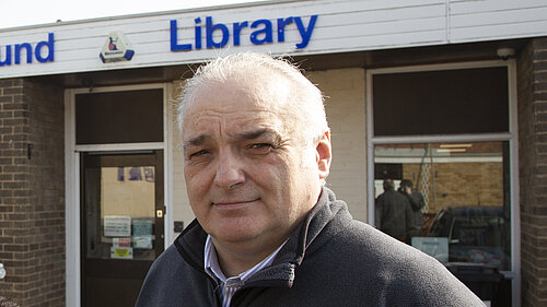 Cllr Christian Hogg at Stanground Library